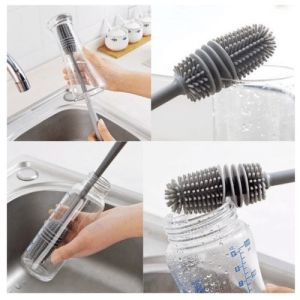 1/2/5 pcs Sikat Botol Silikon - Pembersih Botol Gelas Thumbler - Gagang Panjang
