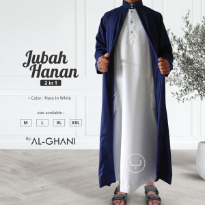ALGHANI - Jubah Hanan 2in1Jubah pria Gamis pria 1set luar dalam busana muslim Gamis premium by ALGHANI