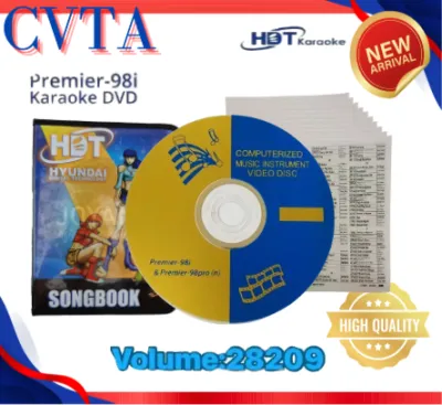 Hyundai HDT Songbook and updated CD (VOL28209) for 98i and Pro-N Updated 2026. Computerized music instrument video disc. Premier-98i Karaoke DVD. Songbook. Volume-28209.
