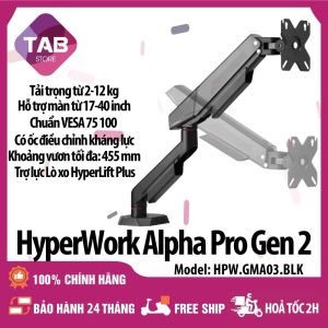 Giá Đỡ Màn Hình HyperWork Alpha Pro Gen 2 Trọng tải 2-12kg Nâng màn 17-40 inch - Bảo Hành 24 Tháng