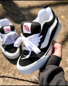 (PROMO FREE BOX+KAOSKAKI) New Vans97 Knu Skool Black and White Sneakers for Men and Women