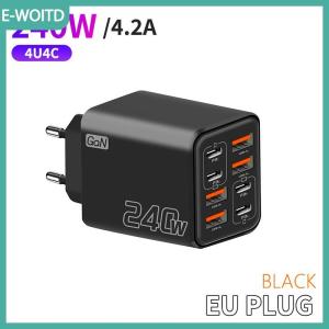 【E-WOITD】 240W gan USB C Sạc 8 trong 1 xách tay Power Adapter phổ sạc nhanh Dock cho máy tính xách tay thiết bị di động văn phòng ngoài trời