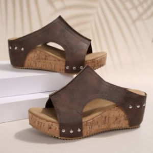 [Free Shipping] New Summer Styles: Platform-Soled WomenS Shoes High-Heeled Wedge Sandals And Slip-On Sandals Available In Large Size 43