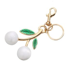 Lightweight Cherry Keyring Shape Keychain Purse Charm Stylish Backpack Accessory for Trendy Women and Teens