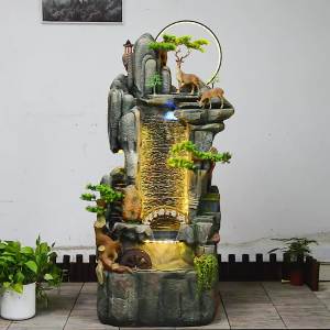 Decoration Large Rockery High Mountain Water Fountain Fish Pond Circulation Living Room Interior Hallway Balcony Courtyard Garden