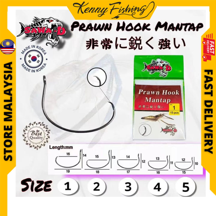 Sawa-D Prawn Hook Mantap Made In Korea Mata Kail , Udang Maut