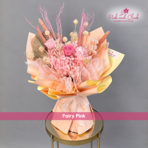 Pink Preserved Rose & Hydrangea Dried Flower Bouquet | Long-Lasting Flower Gift