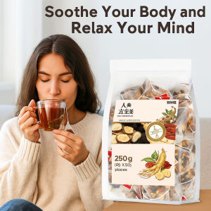 Ginseng Five Treasures Tea All Year Round for Men Boost Qi Nourish Liver Kidney Support Energy Enhancer Nourishing Herbal Blend