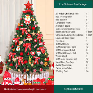 HANGDIAN HANGDIA【พร้อมส่ง 】ตกแต่งบ้านต้นคริสต์มาส ขายทั้งชุด ต้นคริสต์มาส ขนาด120/150/180/210cm ต้นคริสต์มาสที่มีแสงไฟ ต้นคริสต์มาสพีวีซีต้นคริสต์มาส ต้นไม้ตกแต่ง แข็งแรง ทนทาน ต้นไม้ตกแต่งบ้าน นำกลับมาใช้ใหม่ได้ ฐานที่มั่นคงมาก Christmas tree  ขนาดใหญ่ ต