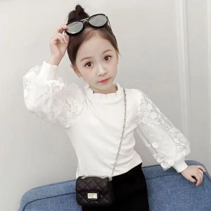 Baby Girl Blouse Kids Girls Long Sleeve T-Shirt Cotton Bubble Puff Sleeve Clothing 3-8Years Ootd For Kids Girl