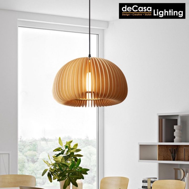 [D420MM] Decasa Lighting Muji Design Wood Pendant Light Indoor House ...