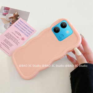 New Casing Tecno Spark GO 2023 Infinix Smart 7 X6515 Ins Cute Simple Fashion Simple Macaron Wave Border Phone Case Cartoon Solid Colors Silicone Soft Cover 2024