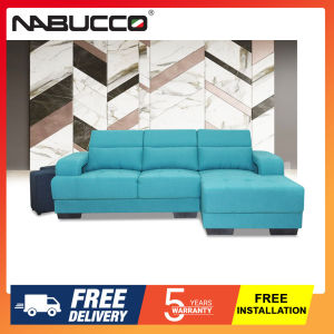 Nabucco N6340 Teddy L Shape Sofa[Free 4 stool][Can Choose Casa leather or Water Resistance Fabric][West Malaysia Only]