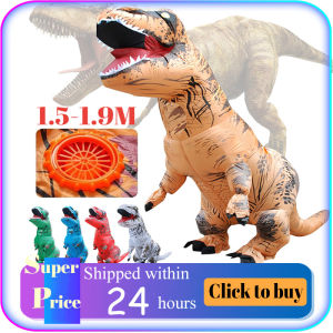 Xuderong 150~180 cm Children Inflatable Dinosaur Coser Clothes Dinosaur Costume Funny Jurassic Halloween Blowup Outfit Toy for Children Clothes