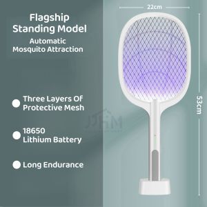 [SG Stock] Update 3in1 Electric Insect Mosquito Racket Mosquito Swatter Killer USB Rechargeable LED Lamp 電蚊拍