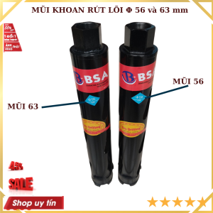 Mũi khoan rút lõi 63 mm BSA lõi kim cương có gờ chống kẹt - giá 1 chiếc