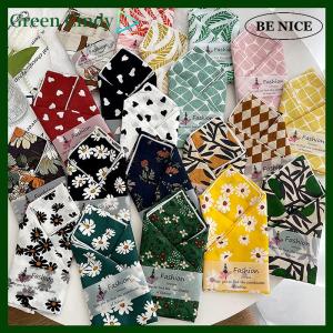 [Green Cindy] 56cm Ladies Headband Cotton Linen Square Scarf Korean College Girls Fashion Elegant Neck Scarves Sun Protection Headscarf