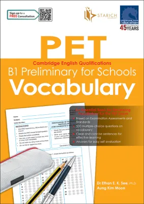 Cambridge English Qualifications - A2 Key & B1 Preliminary for Schools Vocabulary & B1 Preliminary for Schools Practice Tests | Skill-based & Revision | Primary English School Assessment Books - SAP