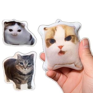 ตลก เฮ้ แมวเสียงพวงกุญแจที่มีเสียงบีบอัดเยอรมันลูกแมวเสียงจี้ย้อนกลับแมวเสียงตุ๊กตา