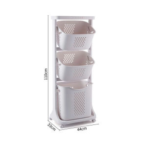 (NEST) JINEX/ VINZ Swing Laundry Storage Rack Laundry Rack - Detachable - With Wheel - 2 Tier - 3 Tier - Laundry Basket PP Material - Multi-Purpose / jt