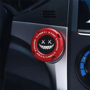 Rotating Car Ignition Switch Cover One-Touch Start Button Cap Motorcycle Start Stop Ring Decoration Universal Interior Sticker