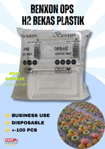BENXON OPS-H2 Clear Plastic Kuih Container (100pcs) – Disposable Bakery Food Container for Business Use