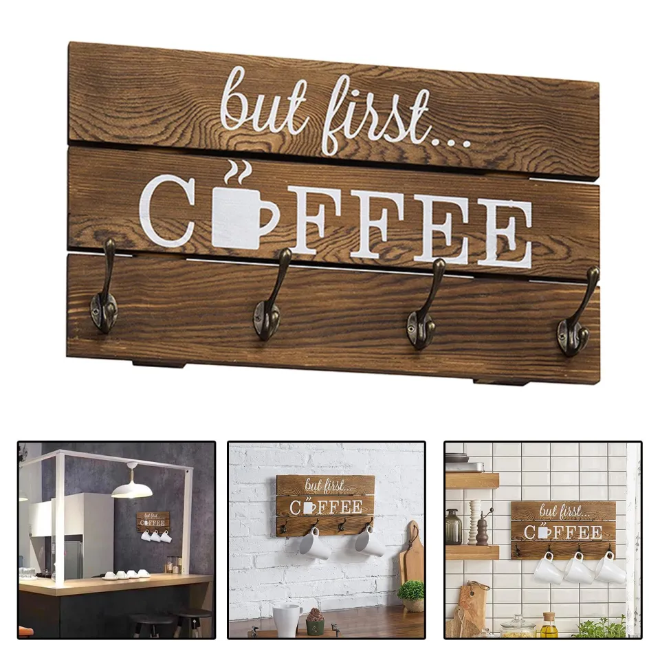 Gommie Coffee Mug Holder Mug Cup Rack Wall Mounted Collection Rack Display  Hanger Teacups Coffee Mug Rack for Farmhouse Restaurant