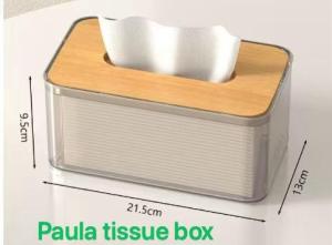 Kotak Tisu Aesthetic Transparan Tutup Kayu  Kotak Tisu Bening Tempat Tisu Plastik Aesthetic Kotak Tissue Kayu Transparan