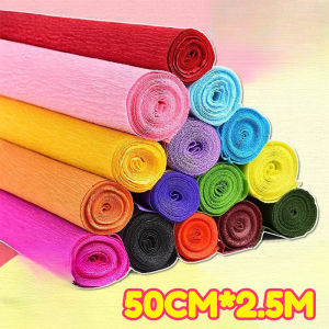 50x250CM Crepe Paper Roll DIY Handmade Gift Wrapping Paper Flowers Decoration Gift Paper Craft