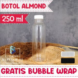 30 pcs Botol Almond 250 ML 1 Pack - Botol Plastik Almond Botol Kopi Botol Jus Free Buble Wrap