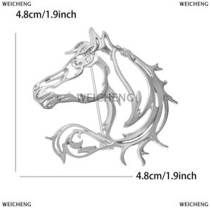 [COD] WEICHENG Simple Hollow Horse Brooch For Women Men Personality Alloy Smooth Animal Pin Brooch Fashion Clothing Jewelry Accessories Gift