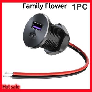 Family Flower Flash Sale ที่ชาร์จในรถยนต์ขนาดเล็กทำจากอลูมิเนียมอัลลอยด์1 2 3ชิ้นที่ชาร์จ USB Type-C ชาร์จเร็วสำหรับ RV รถบรรทุกค่ายเรือชิ้นส่วนดัดแปลงรถยนต์