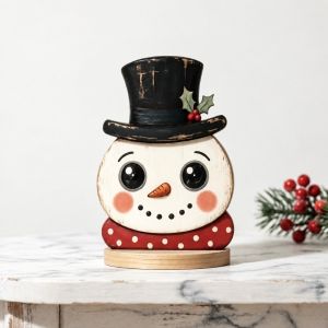 【1 CÁI MIỄN PHÍ SHIP】NALANILI Ông già Noel Tượng trang trí bàn Giáng sinh Người tuyết Gỗ Tượng trang trí độc lập Lễ hội Đồ trang trí kệ ngày lễ Trang trí bàn ăn