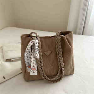 Tas bahu wanita gaya Korea tekstur sederhana tas wanita tas bahu serbaguna Tas Bahu Komuter