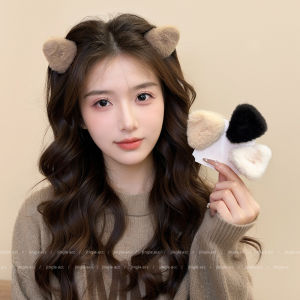 Plush Cat Ears Clip Princess Head Half-tied Hair Small Gripper Cute Hair Accessory