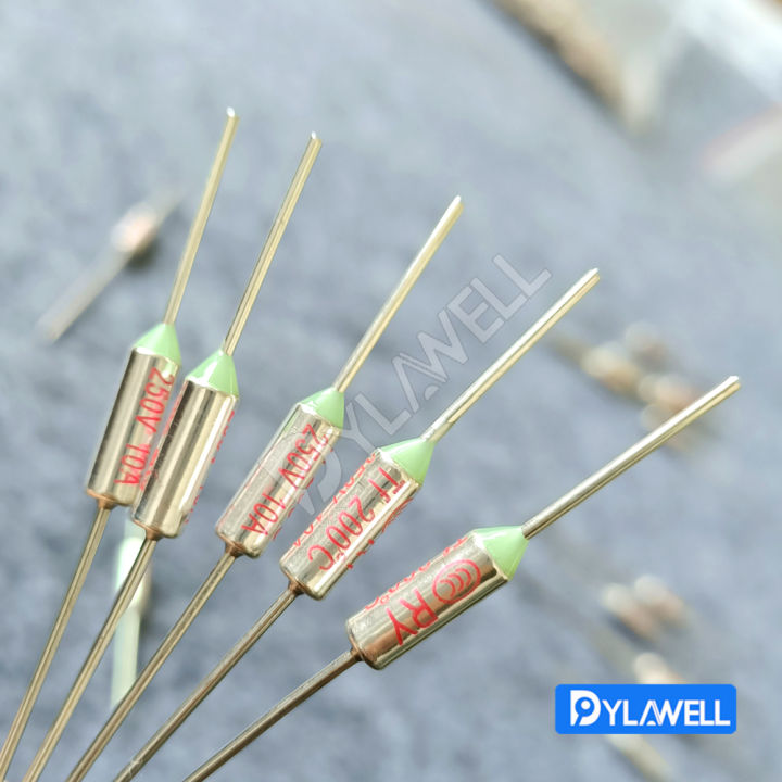 10pcs RY Series Thermal Fuse - 192°C Cutoff, 250V 10A, Silver, For Appliances & Electronics
