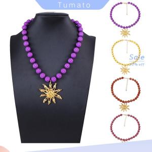 Tumato New Vintage Metal Sun Flower Pendant Necklaces Handmaed Beaded Choker Necklace For Women Holiday Party Jewelry Gifts