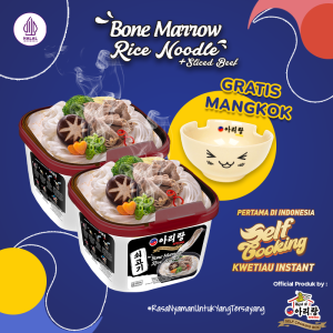 2 Pcs Arirang Self Cooking Box Bone Marrow + Sliced Beef 160g + Mangkok