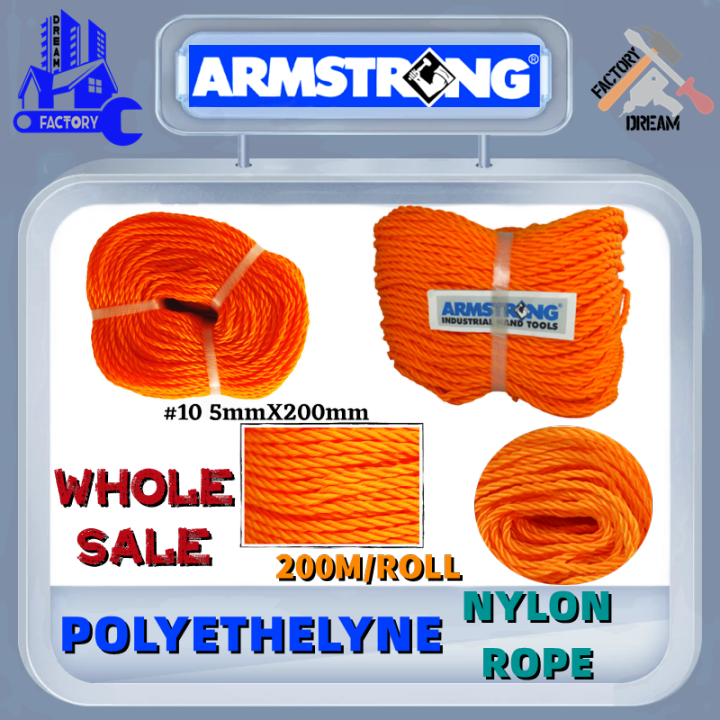 Armstrong POLYETHELYNE NYLON ROPE Cord Tali 200MT/ROLLS HIGH QUALITY ...