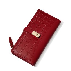 Crocodile Wallet Women Perempuan Purse Dompet Wanita Beg Duit Card Holder Ladies Clutch Bag 钱包女长款薄2024