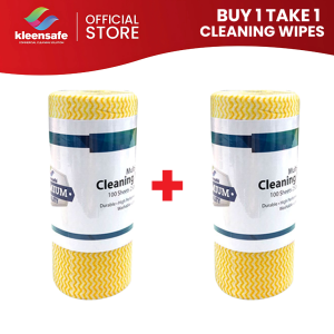 BUY 1 Take 1!! Kleensafe Multipurpose Wipes 100sheets/roll Washable and Reusable kitchen wipes - YELLOW