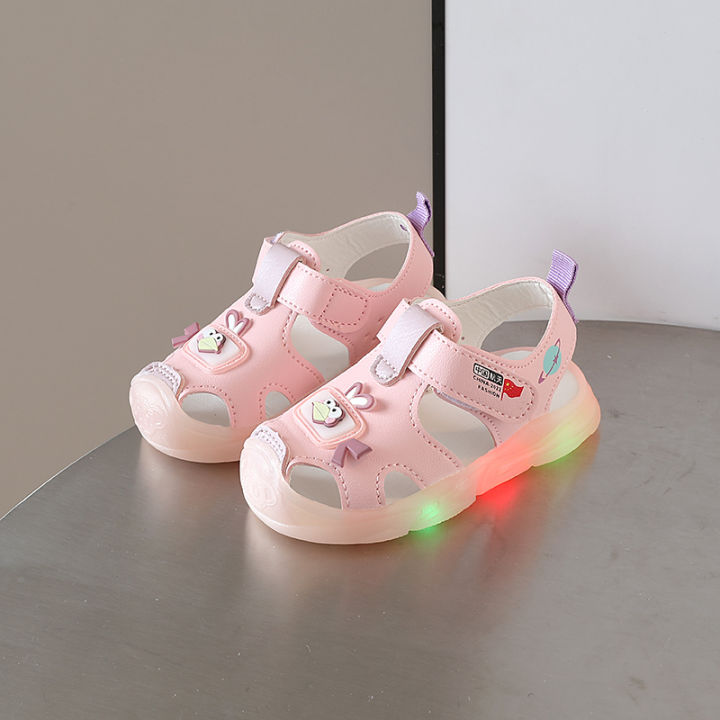 LED Sandals For Kids Girl Light Luminous Korean Rubber Casual Cute