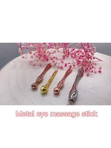 Beauty and skincare eye massage stick T Metallic eye cream stick face cream applicator stick water drop scoop beauty tool in rose gold Kaba Full Metal Foil 3D Pilgrimage Souvenir Kaba