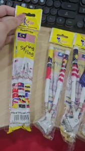 Malaysia + State Twin Spring Small Flag Bendera Goyang Meja & Kereta Jalur Gemilang Hari Kebangsaan