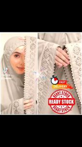 Telekung Modish Cardina Design Terkini Cotton Ready Stock