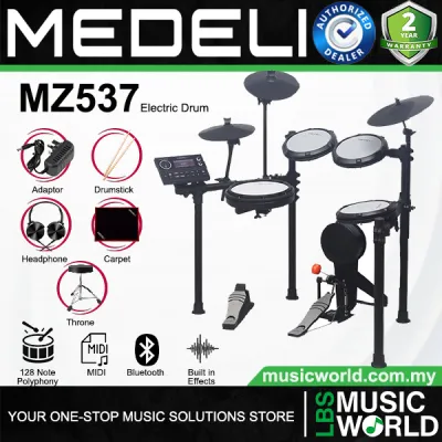 Medeli MZ537 Digital Electric Drum Set Package with Throne