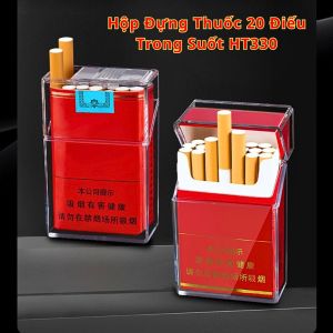 HỘP TRONG SUỐT ĐỰNG THUỐC LÁ HT330 CÓ 2 KIỂU LẤY THUỐC BỎ TÚI TIỆN DỤNG CHỐNG NƯỚC ĐỂ ĐƯỢC NGUYÊN GÓI HOẶC 20 ĐIẾU