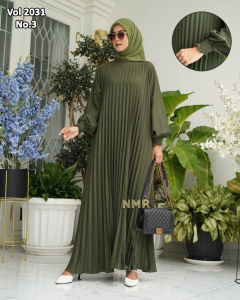NMR Gamis MS Plisket Vol 2031-3 (Kancing Belakang)