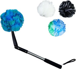 EASACE Bàn chải tắm cán dài kèm miếng bọt biển dụng cụ chà lưng & bọt biển tắm dụng cụ tẩy tế bào chết toàn thân dạng que dành cho người già & người khuyết tật bọt biển mềm mại để tắm cho nam & nữ.