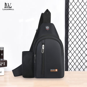 LouisWill Mens Chest Bag Outdoor Messenger Bag Fashion Waterproof Bag Travel Shoulder Bag Large Capacity Casual Bag Leisure Sport Street Bag for College Student